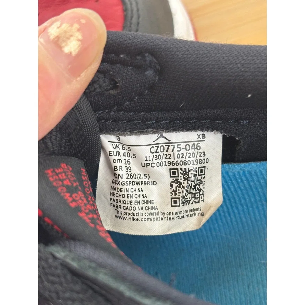 Nike Shoes 9 Air Jordan 1 Low UNC to Chicago Black Blue‎ Red CZ0775-046
